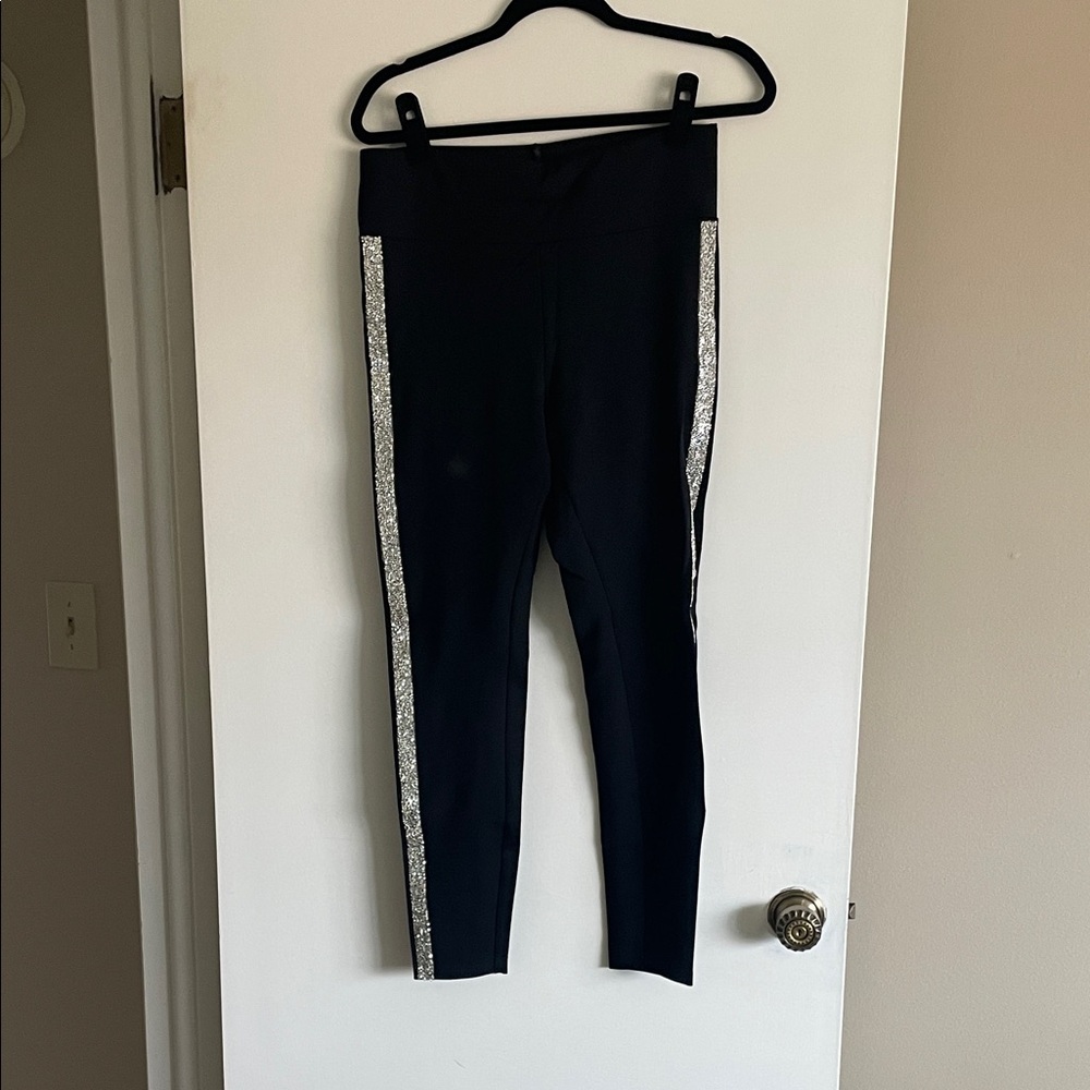 Express Black Leggings with Silver Accents